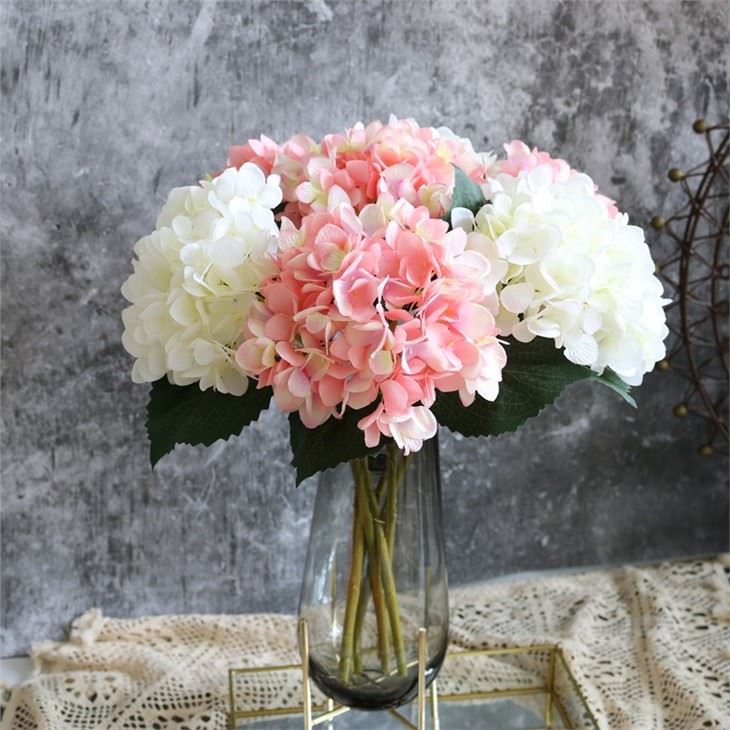 fake white hydrangeas